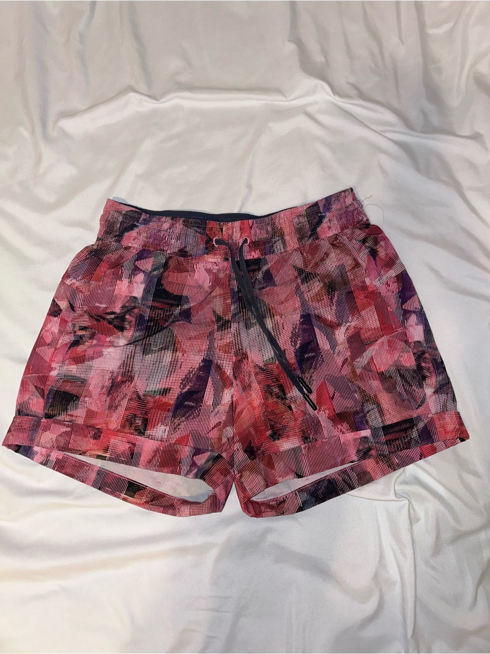 lululemon Pink Abstract Print Running Shorts